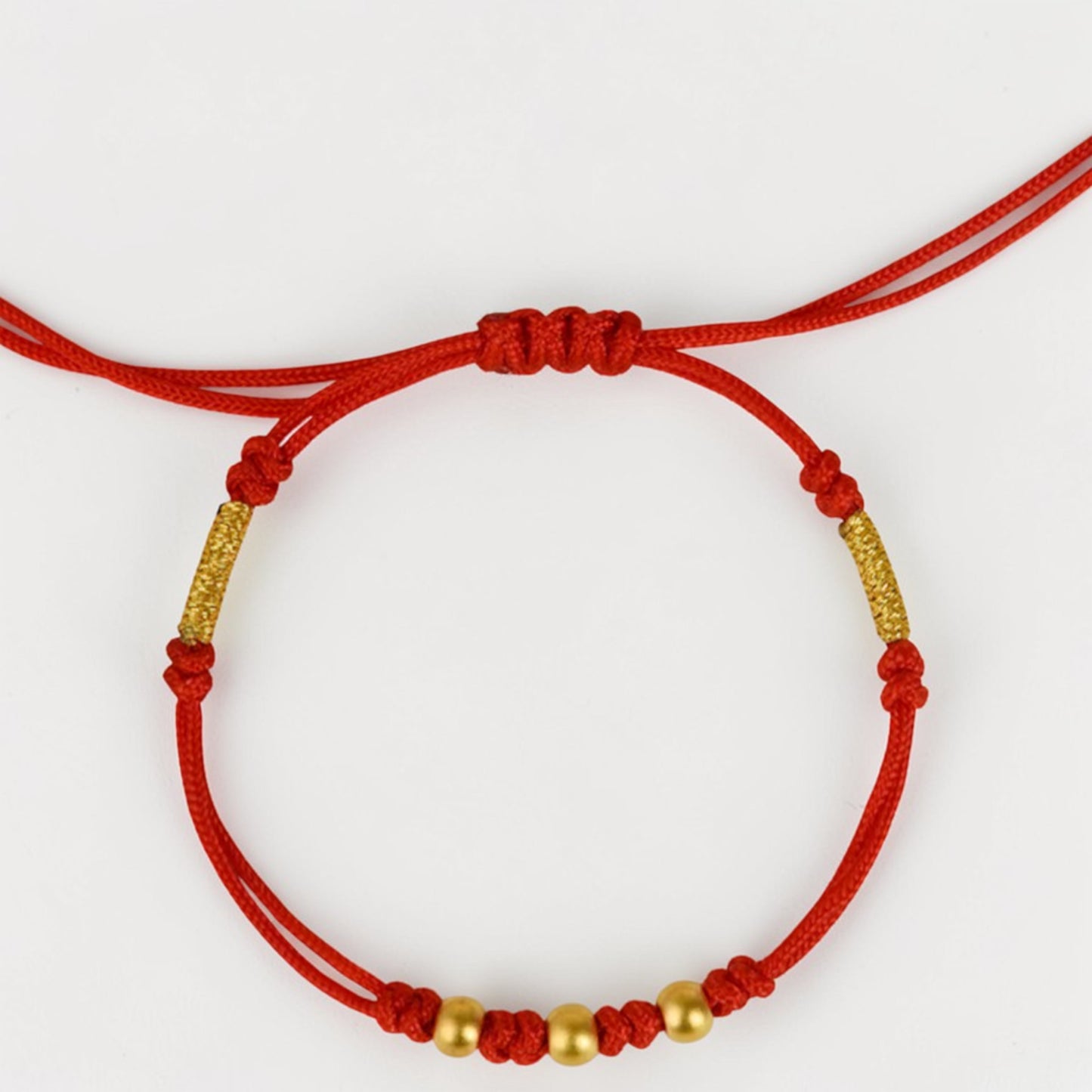 24k 999 Gold Beads Minimal Charm Braided Bracelet and Anklet