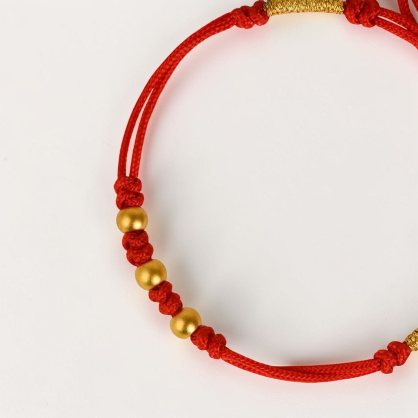 24k 999 Gold Beads Minimal Charm Braided Bracelet and Anklet