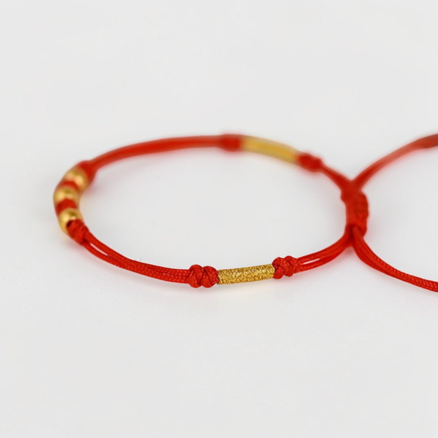 24k 999 Gold Beads Minimal Charm Braided Bracelet and Anklet