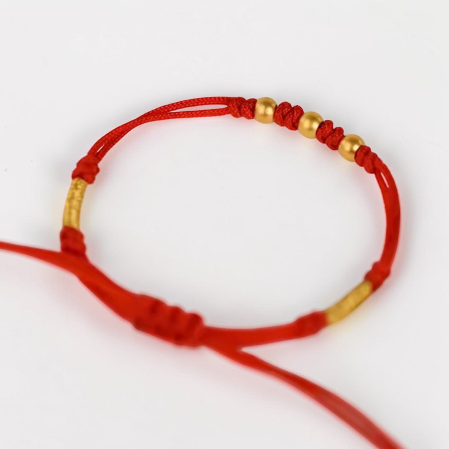 24k 999 Gold Beads Minimal Charm Braided Bracelet and Anklet