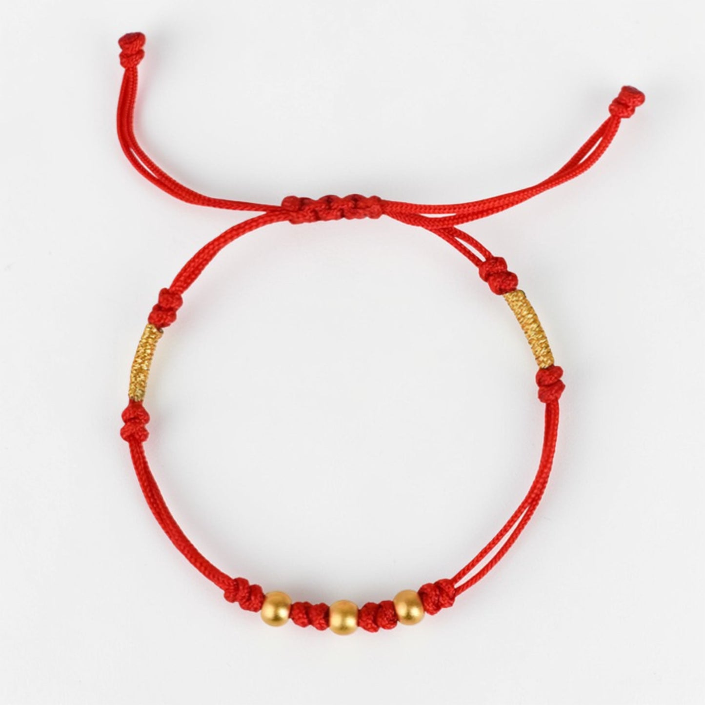 24k 999 Gold Beads Minimal Charm Braided Bracelet and Anklet