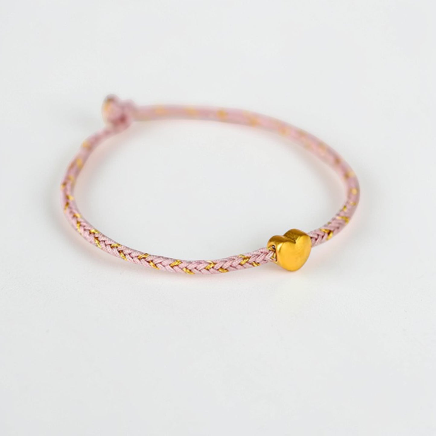 24k 999 Gold Heart Charm Braided Bracelet and Anklet