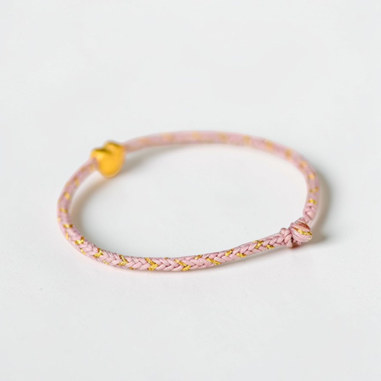 24k 999 Gold Heart Charm Braided Bracelet and Anklet