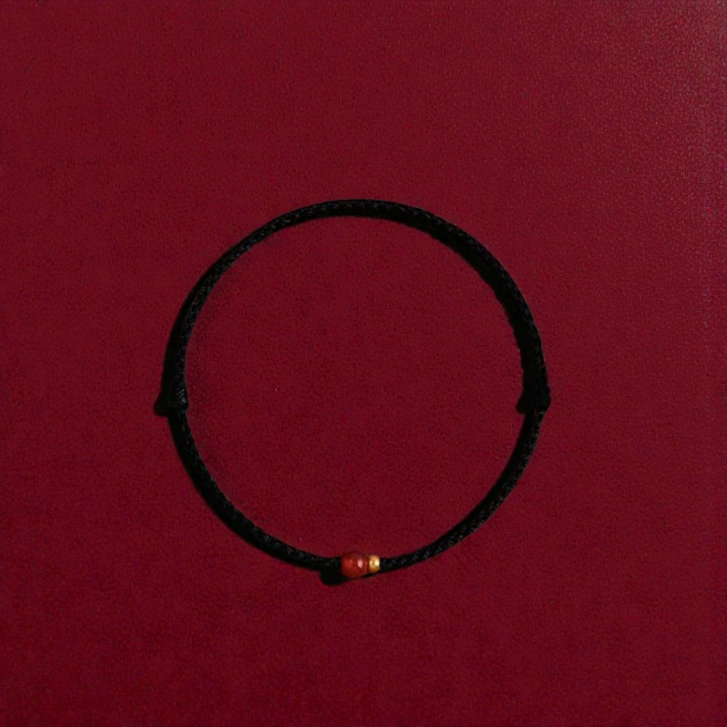 24k 999 Gold Red Agate Gold Bead Red Rope Bracelet and Anklet