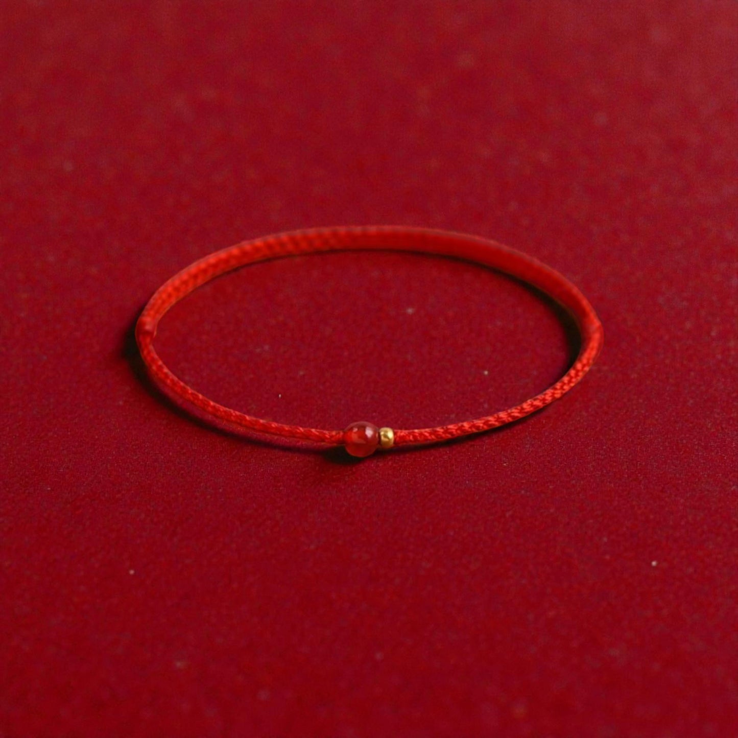 24k 999 Gold Red Agate Gold Bead Red Rope Bracelet and Anklet