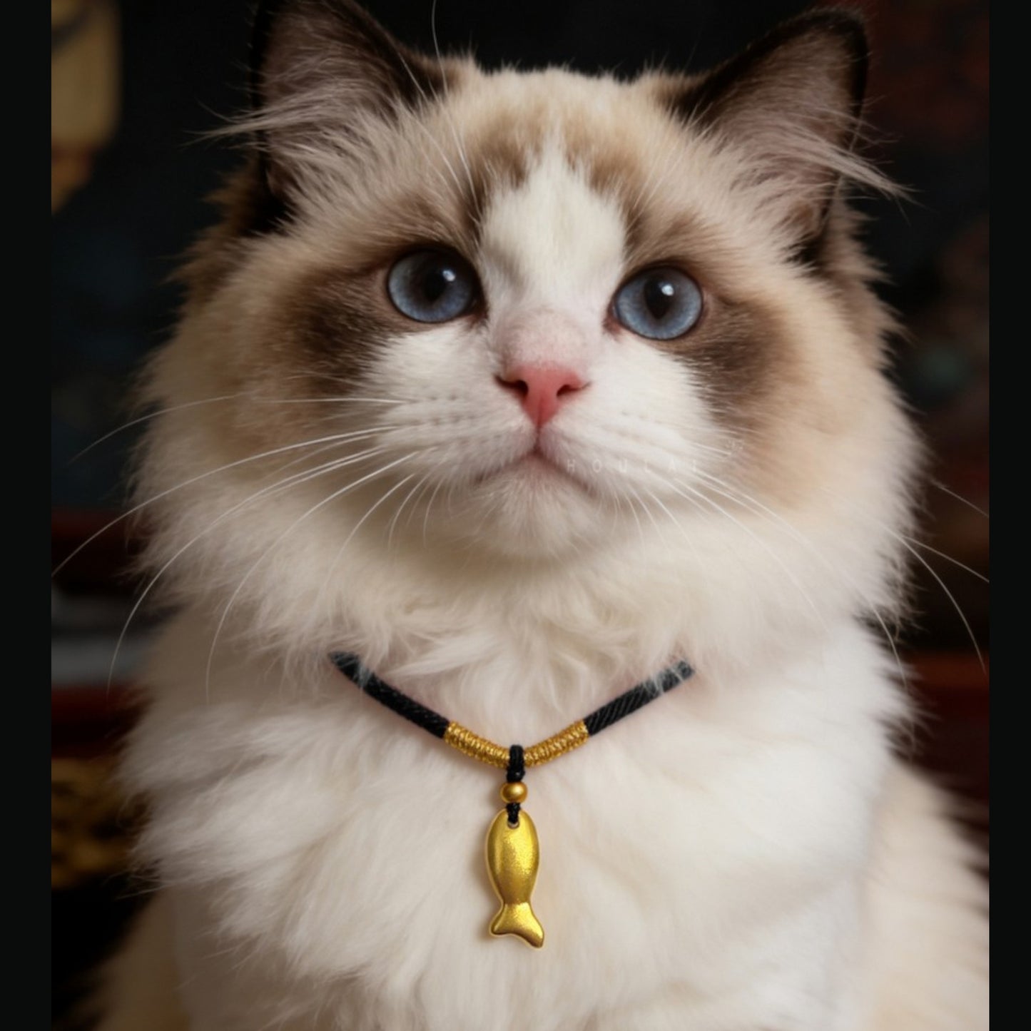 Small Fish Pendant Pet Collar Cat and Dog Woven Adjustable Collar