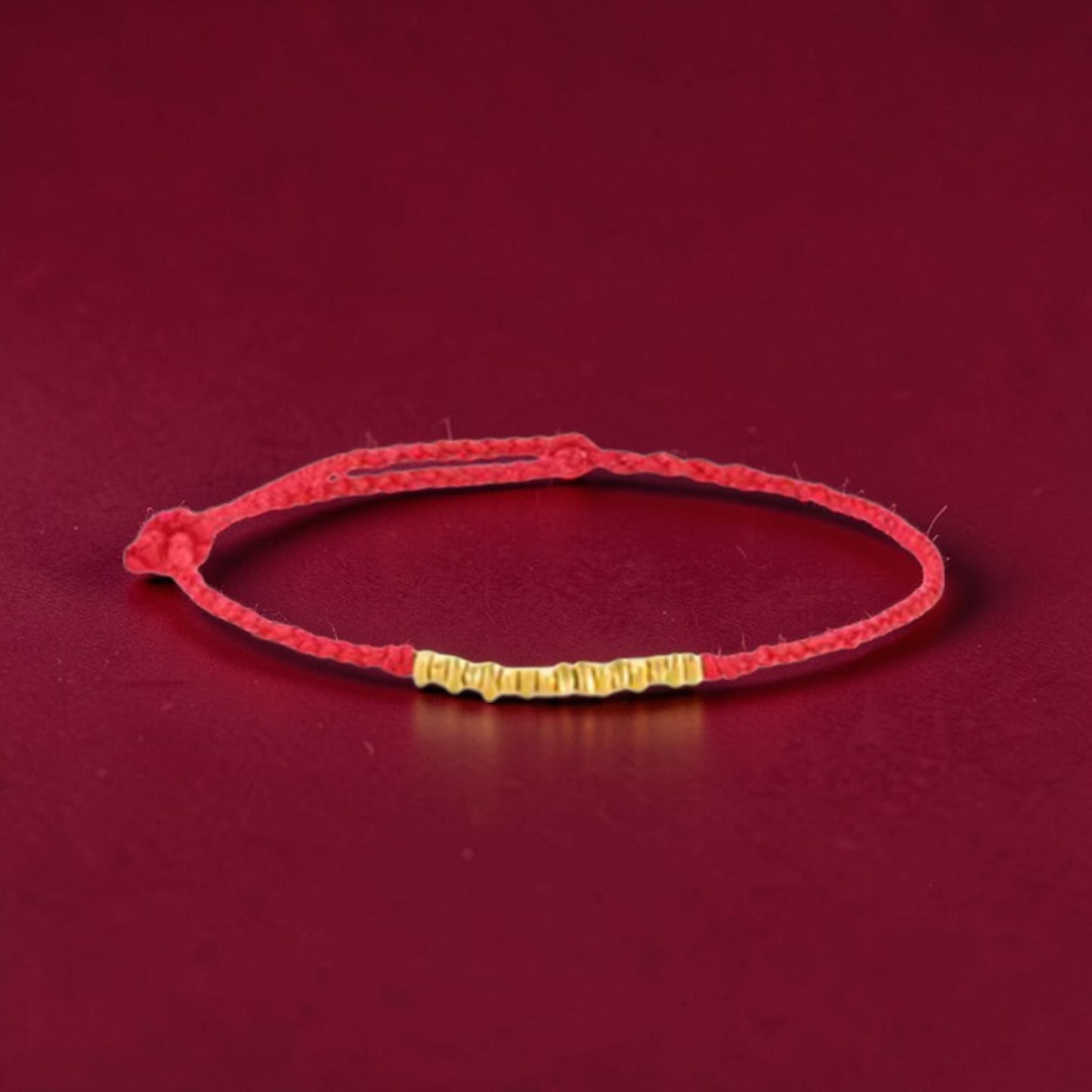 24k 999 Gold Minimal Beads Charm Braided Rope Adjustable Bracelet