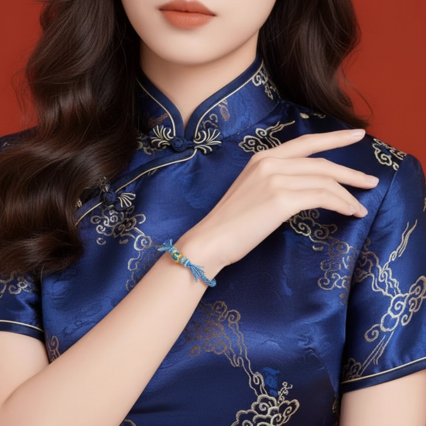 24k 999 5D Gold Lucky Enamel Gourd Charm Braided Bracelet