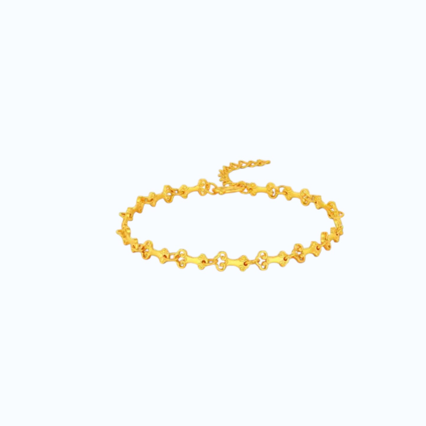 24k 999 Gold Ruyi Charm Chain Bracelet