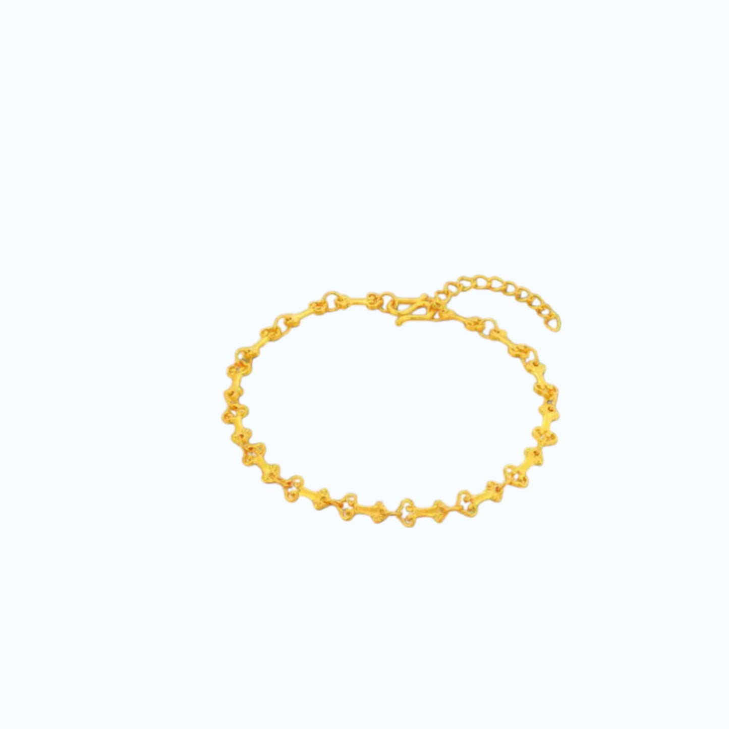 24k 999 Gold Ruyi Charm Chain Bracelet