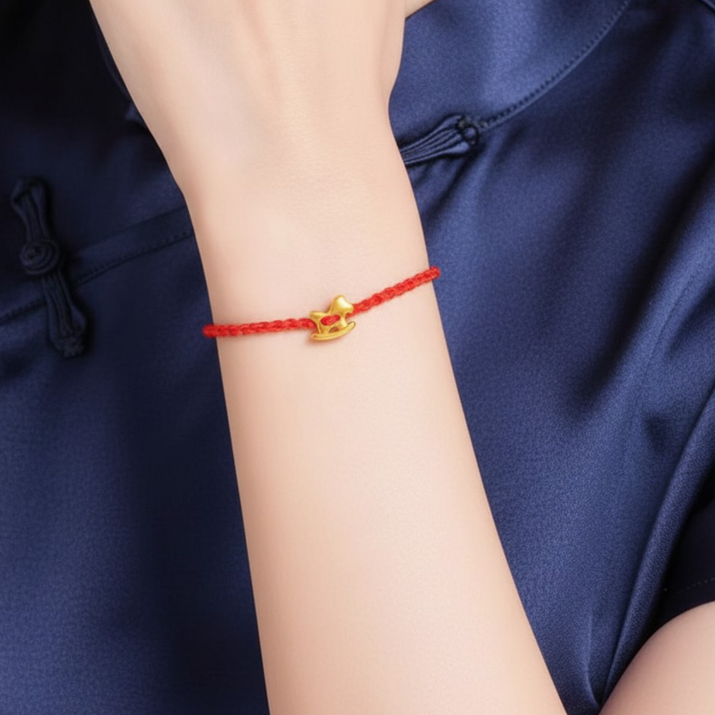 24k 999 Gold Horse Ingot Crab Charm Braided Woven Adjustable Bracelet