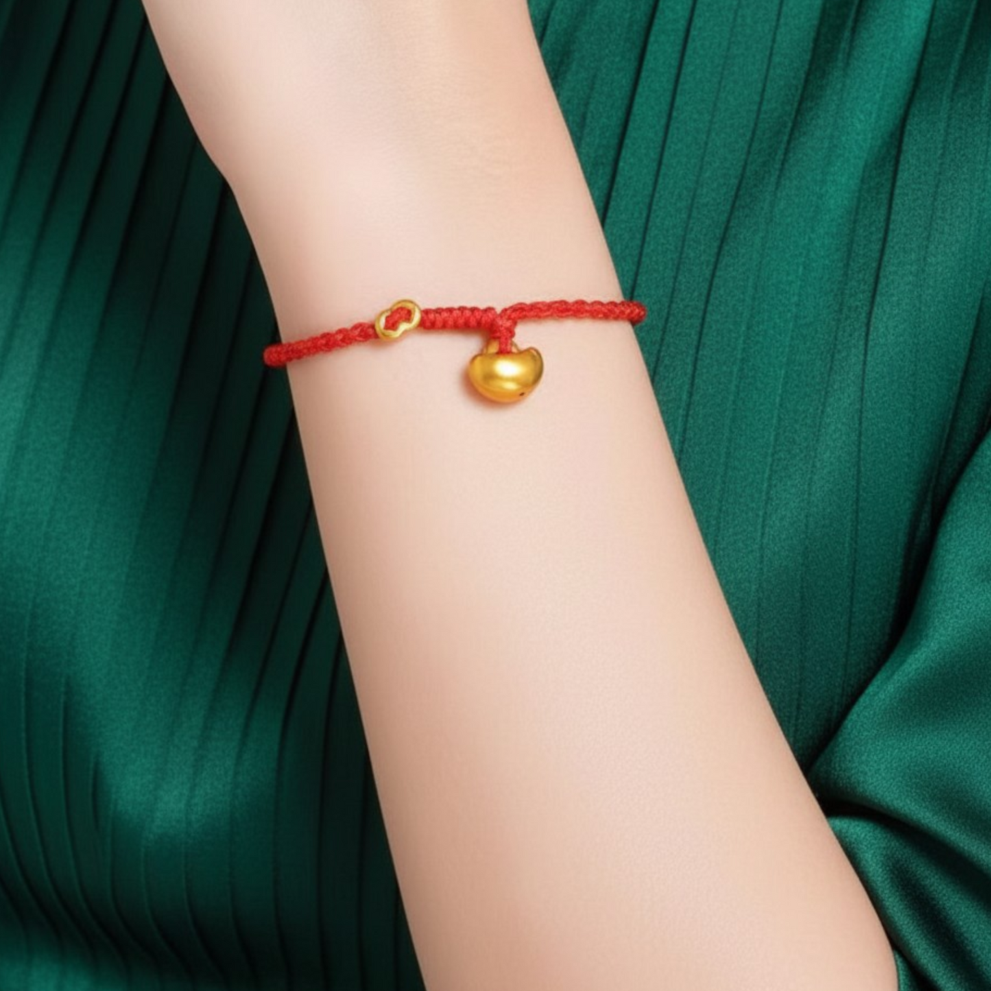 24k 999 Gold Horse Ingot Crab Charm Braided Woven Adjustable Bracelet