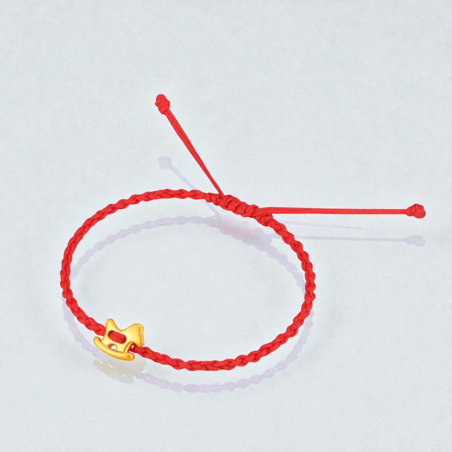 24k 999 Gold Horse Ingot Crab Charm Braided Woven Adjustable Bracelet