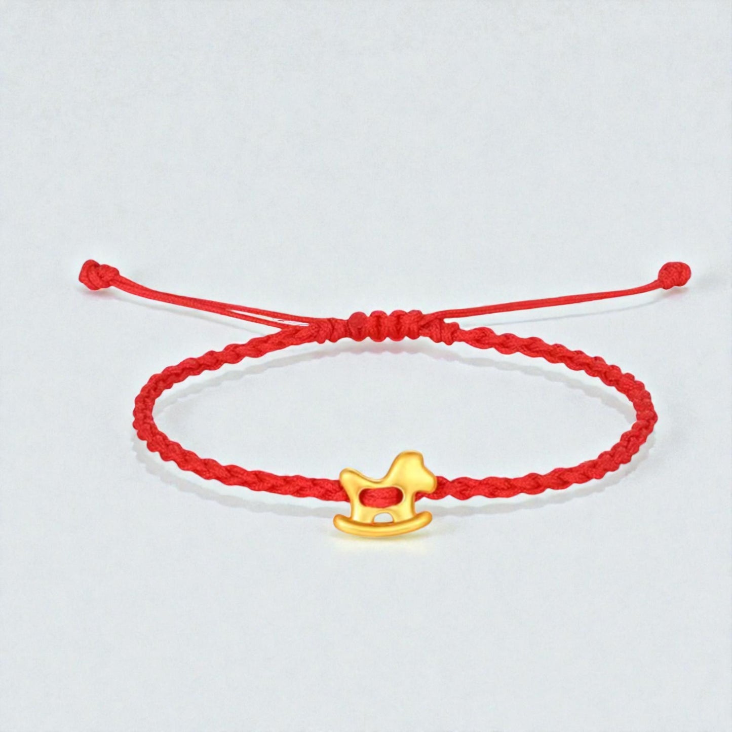 24k 999 Gold Horse Ingot Crab Charm Braided Woven Adjustable Bracelet