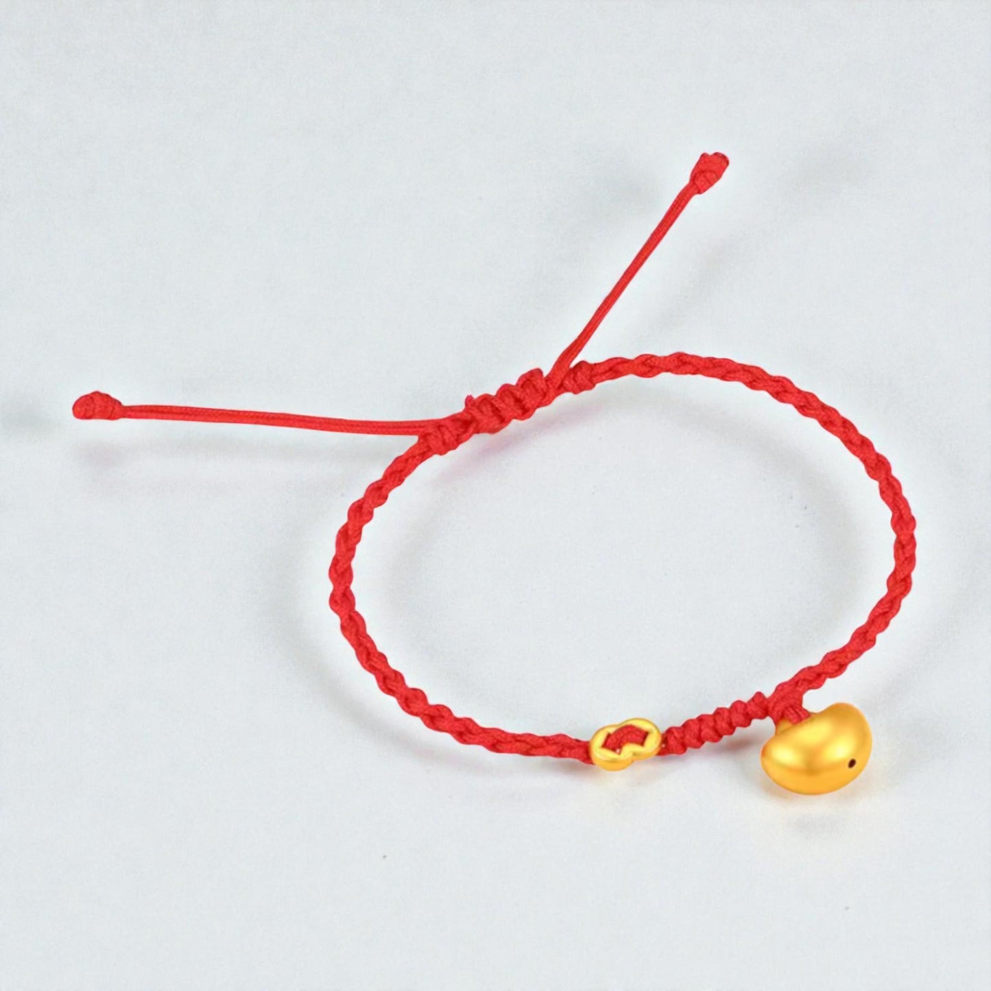 24k 999 Gold Horse Ingot Crab Charm Braided Woven Adjustable Bracelet