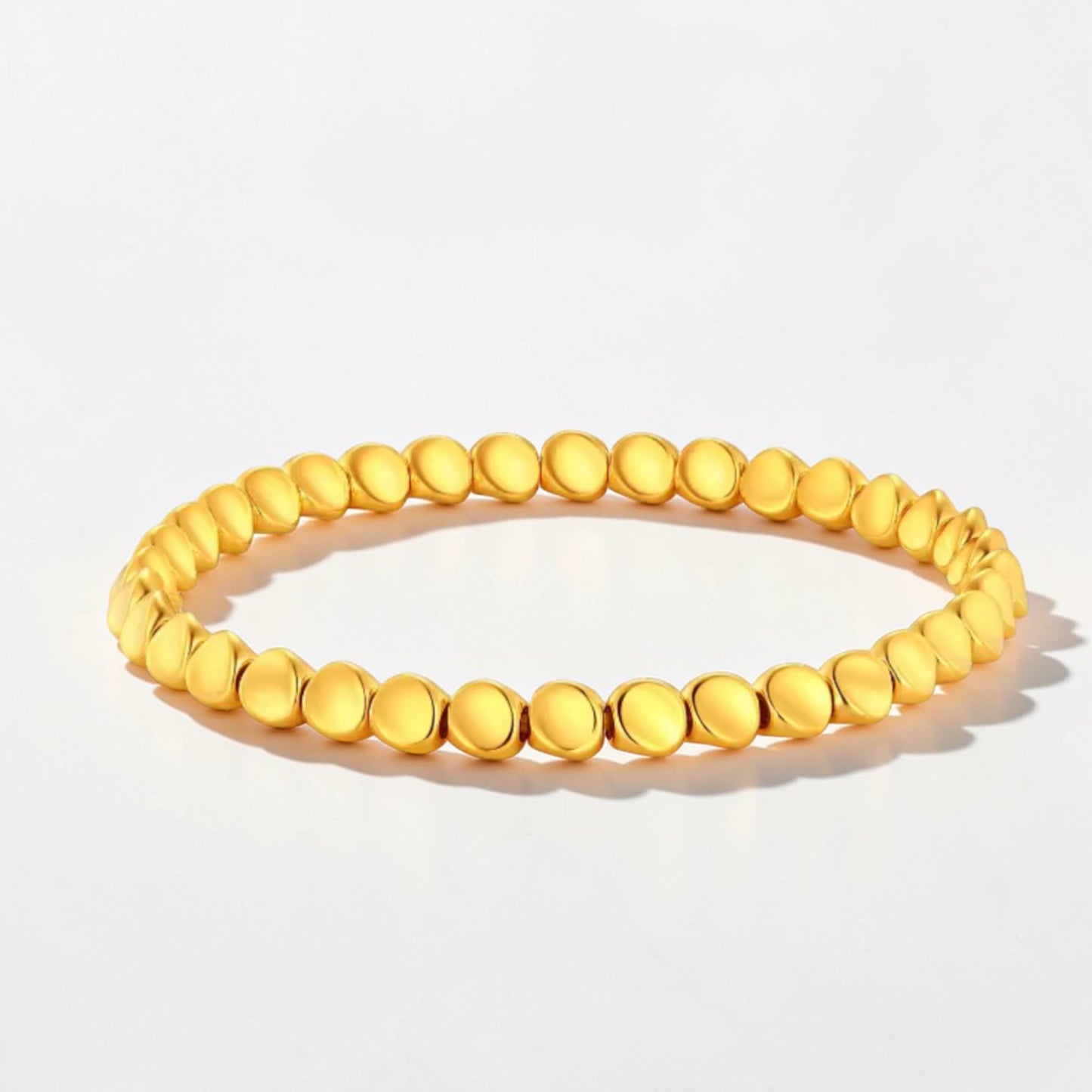 24k 999 Gold Minimal Style Beads Bracelet
