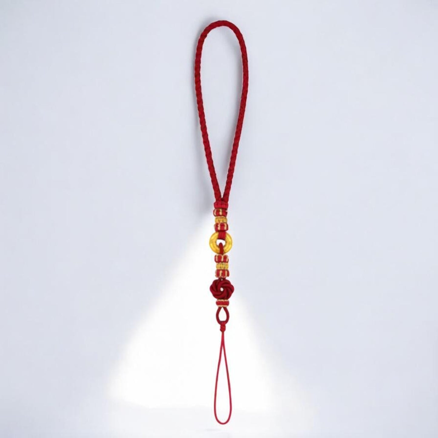 24k 999 5D Hard Gold The Six-Syllable Mantra Charm Woven Keychain Cellphone