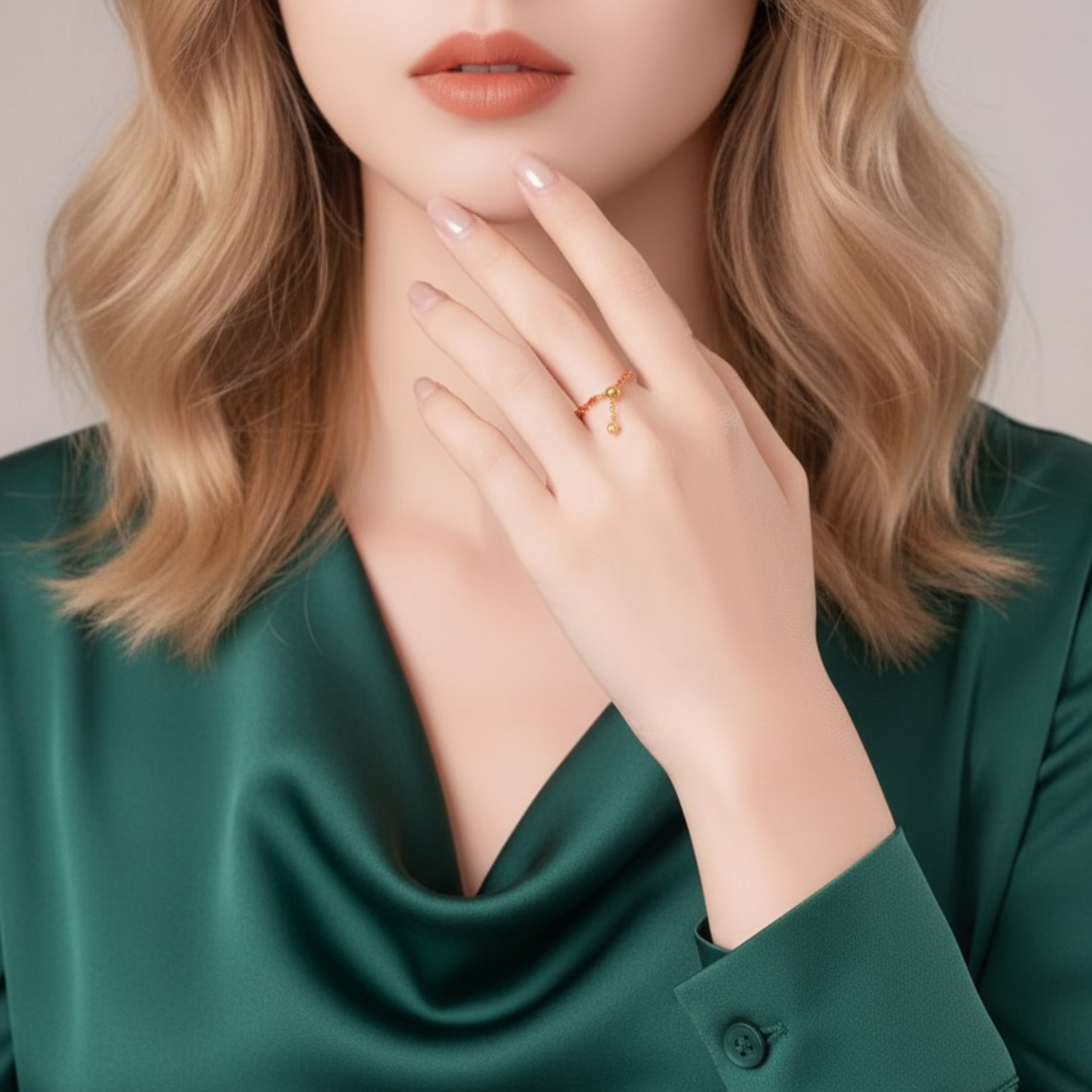 18K Gold Diamond Minimal Bracelet and Ring