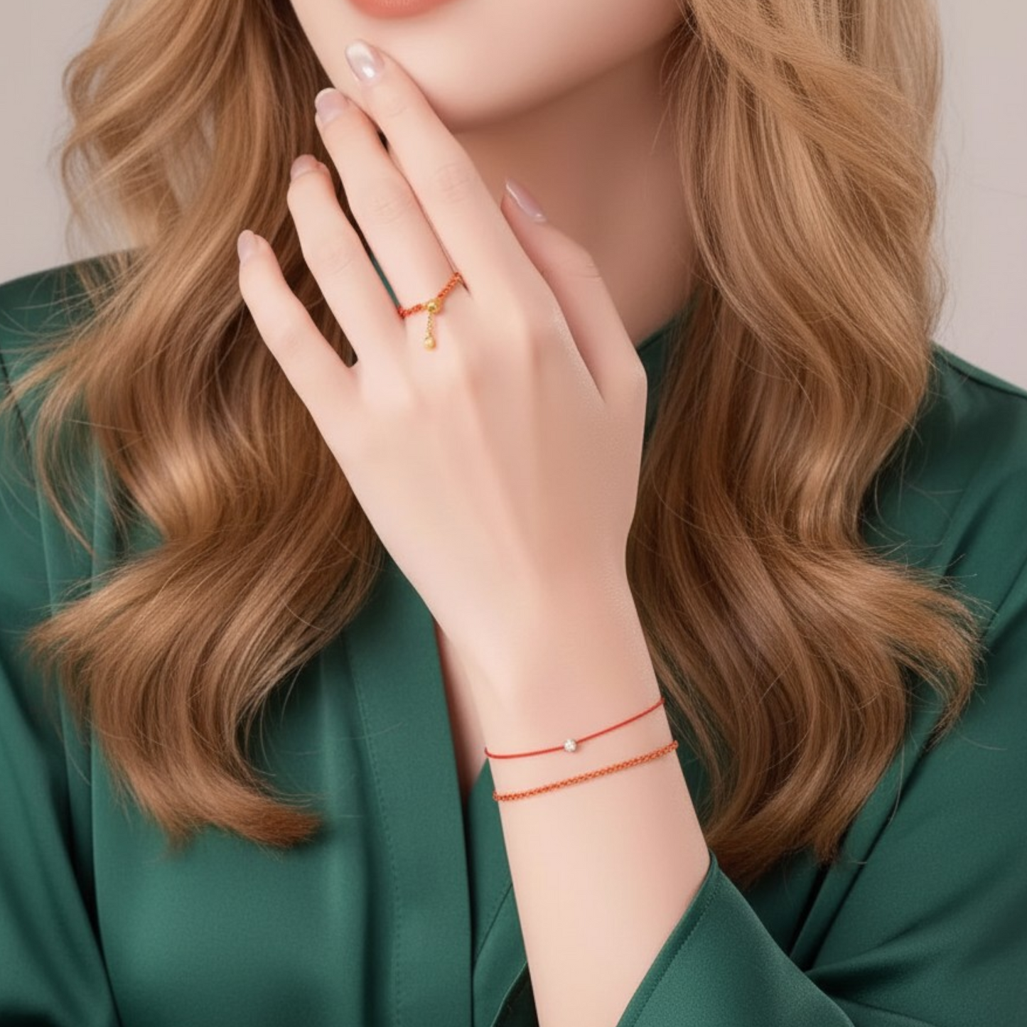 18K Gold Diamond Minimal Bracelet and Ring
