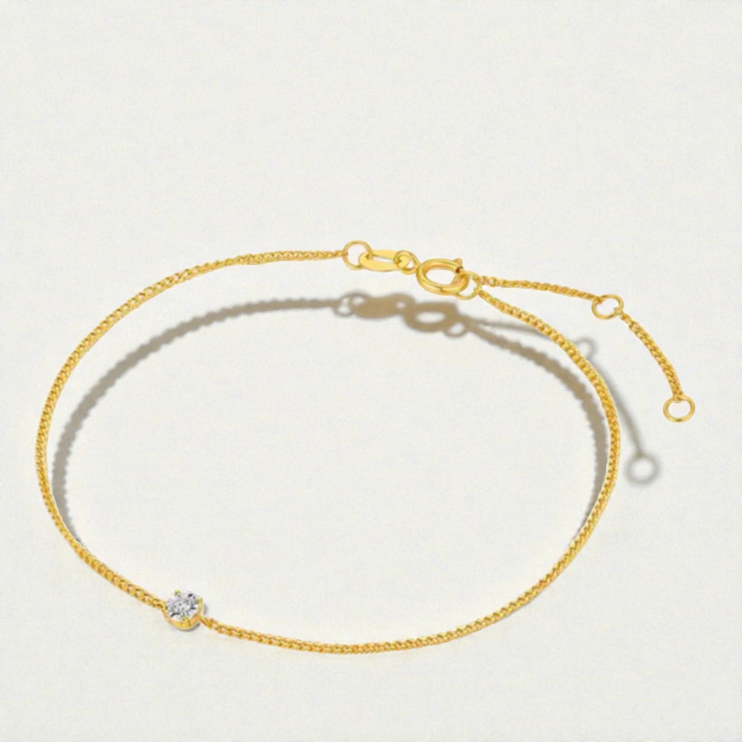 18K Gold Diamond Minimal Bracelet and Ring