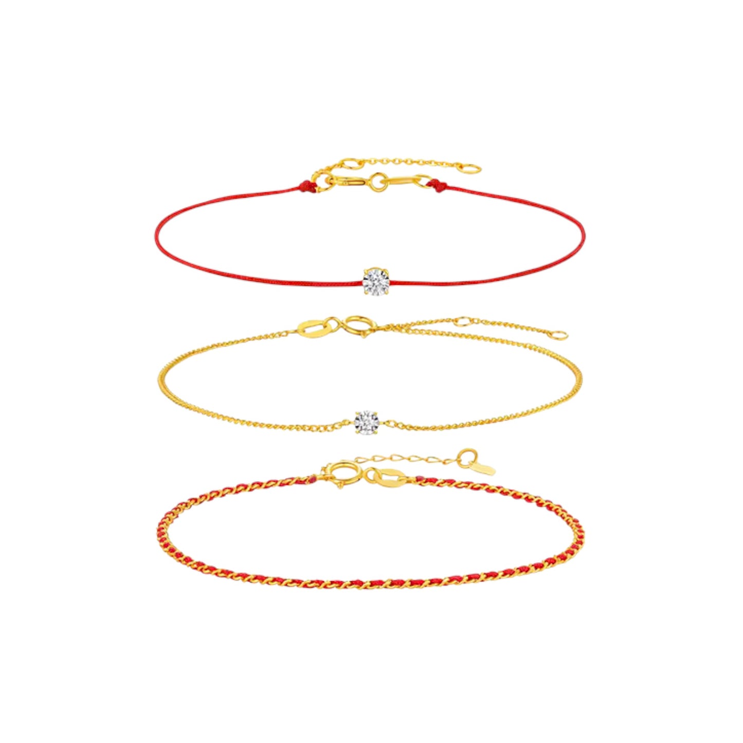 18K Gold Diamond Minimal Bracelet and Ring