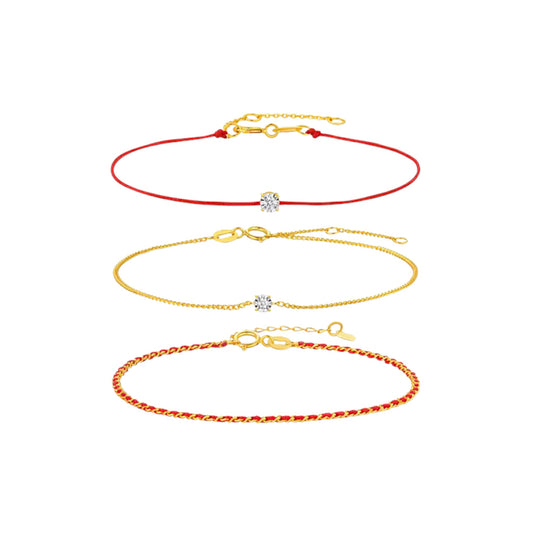 18K Gold Diamond Minimal Bracelet and Ring