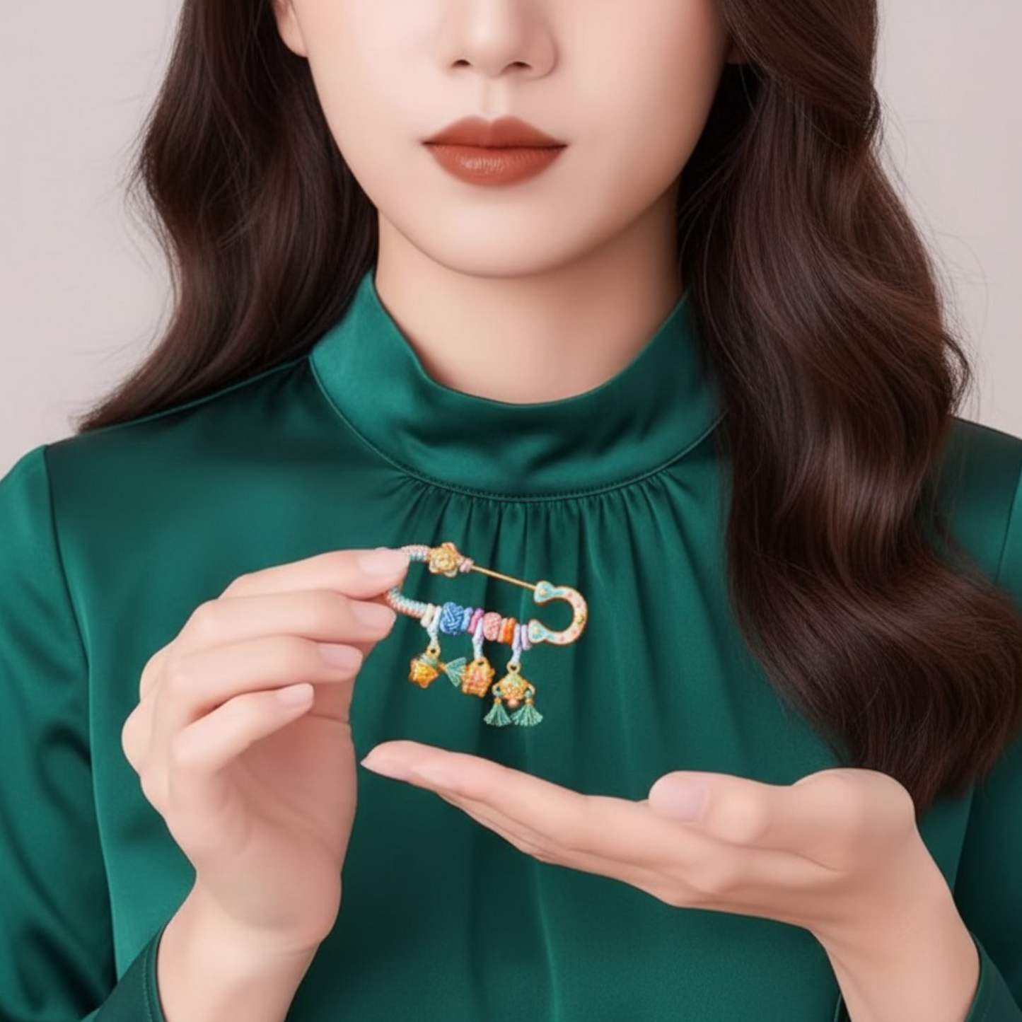 24k 999 5D Hard Gold Horse Blessing Charms Pin Brooch Baby Babyshower Gift