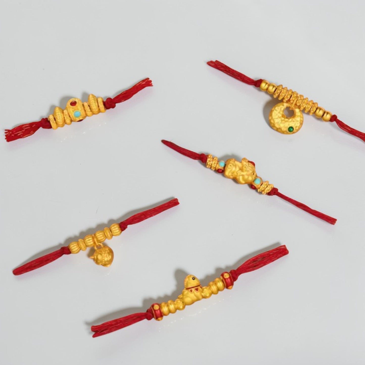 24k 999 5D Hard Gold Gilded Pixiu Horse Spacer Beads Charms D.I.Y Gift