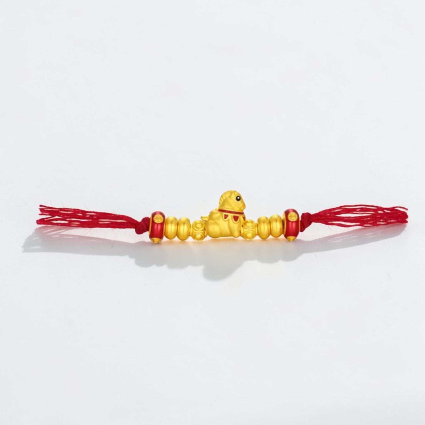 24k 999 5D Hard Gold Gilded Pixiu Horse Spacer Beads Charms D.I.Y Gift