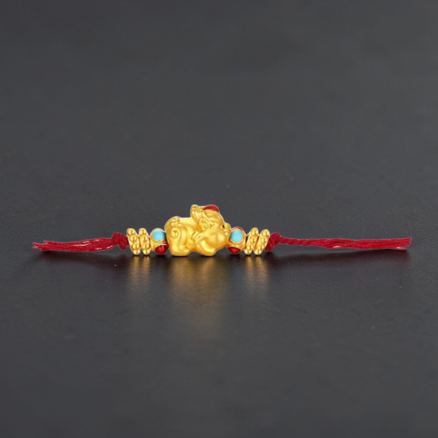 24k 999 5D Hard Gold Gilded Pixiu Horse Spacer Beads Charms D.I.Y Gift