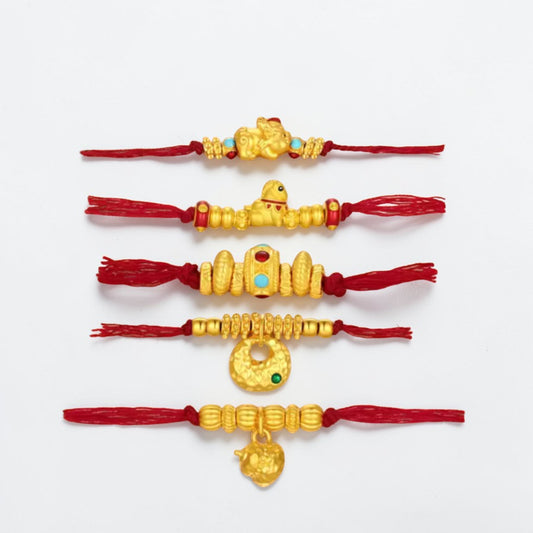 24k 999 5D Hard Gold Gilded Pixiu Horse Spacer Beads Charms D.I.Y Gift