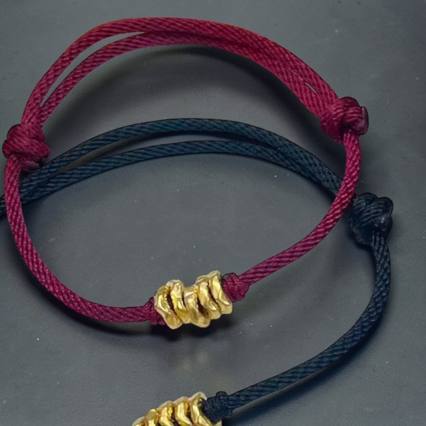 24k 999 Gold Minimal Beads Woven Adjustable Bracelet