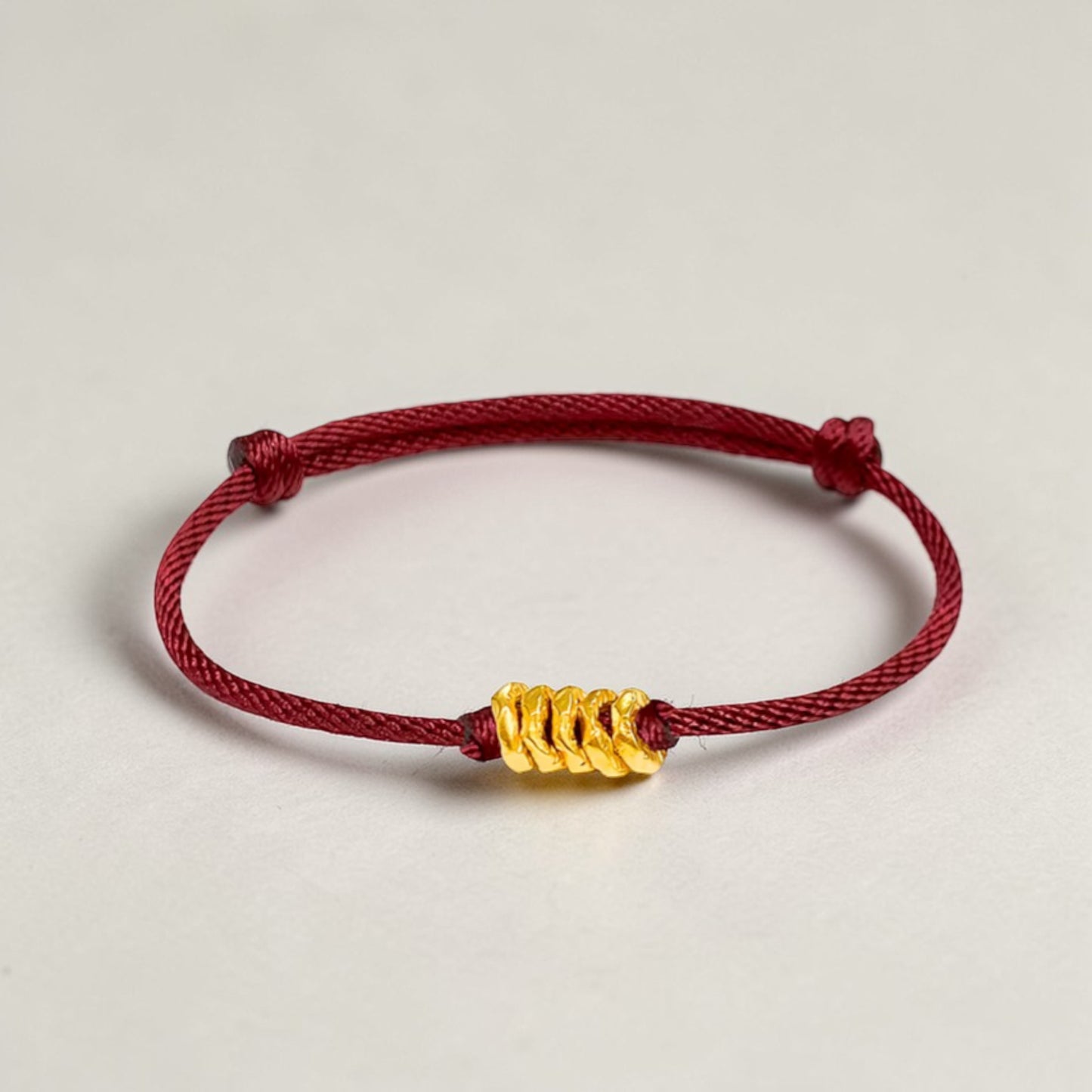 24k 999 Gold Minimal Beads Woven Adjustable Bracelet