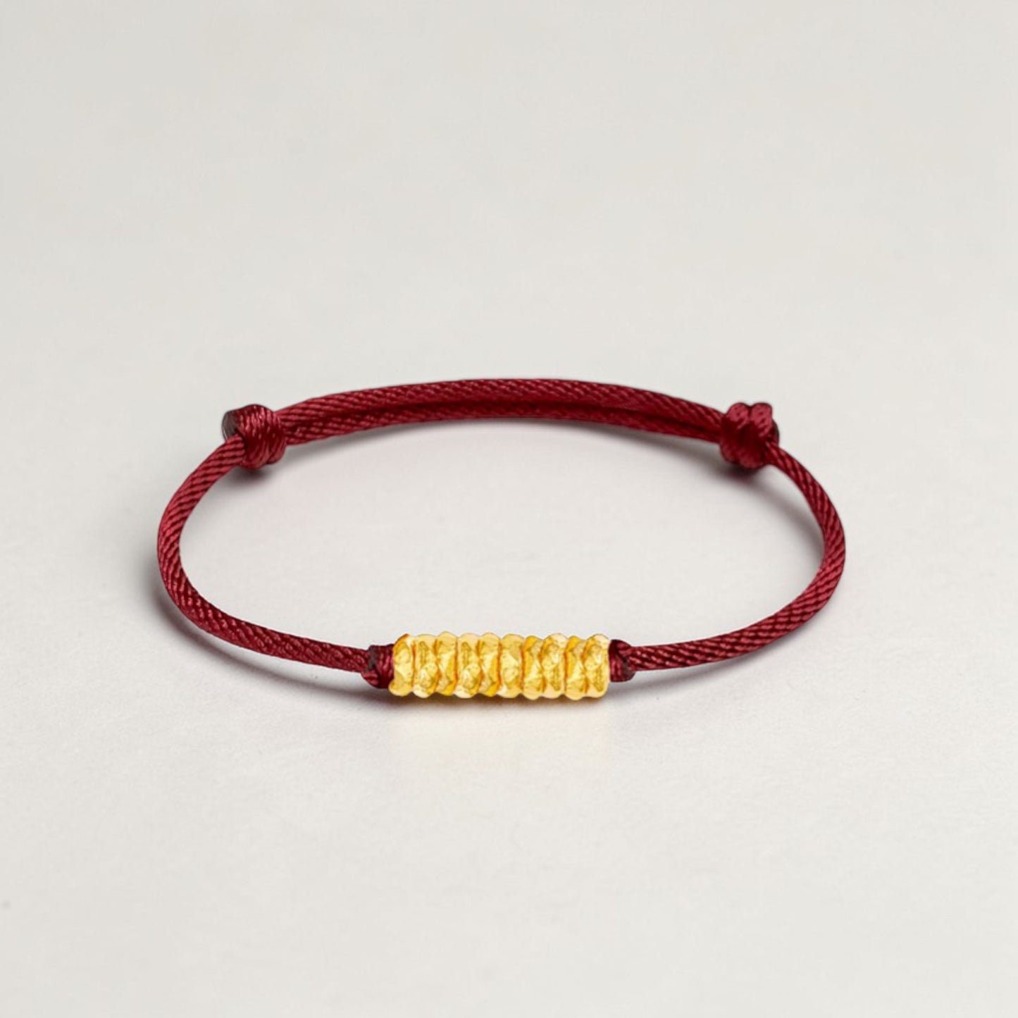 24k 999 Gold Minimal Beads Woven Adjustable Bracelet