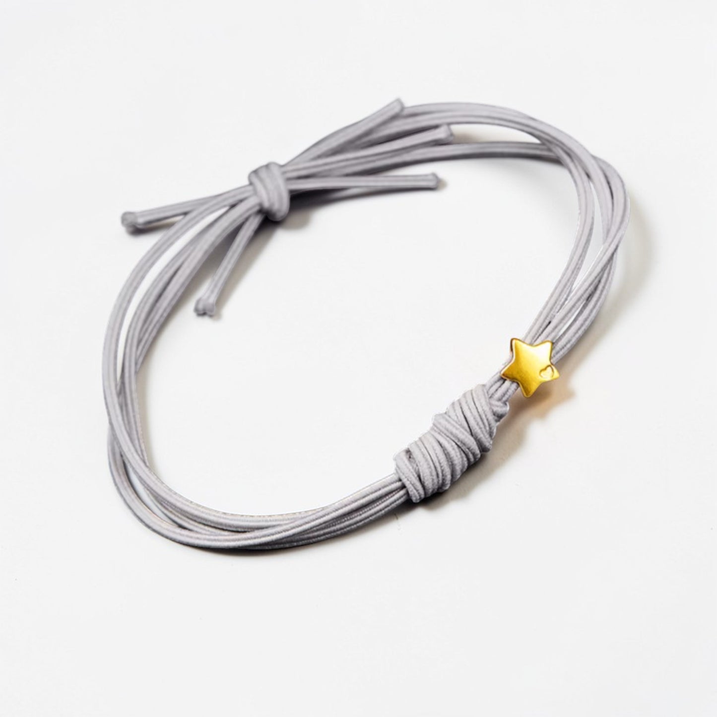 24k 999 Gold Mini Star Charm Bracelet Hair Tie Elastic Band