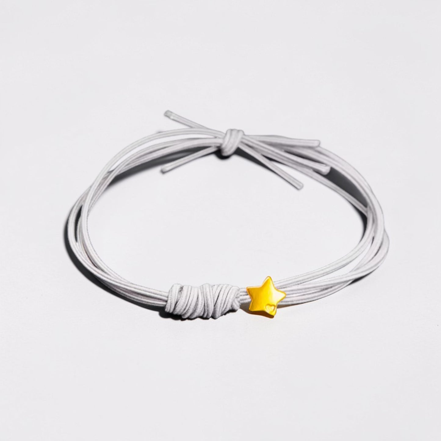 24k 999 Gold Mini Star Charm Bracelet Hair Tie Elastic Band