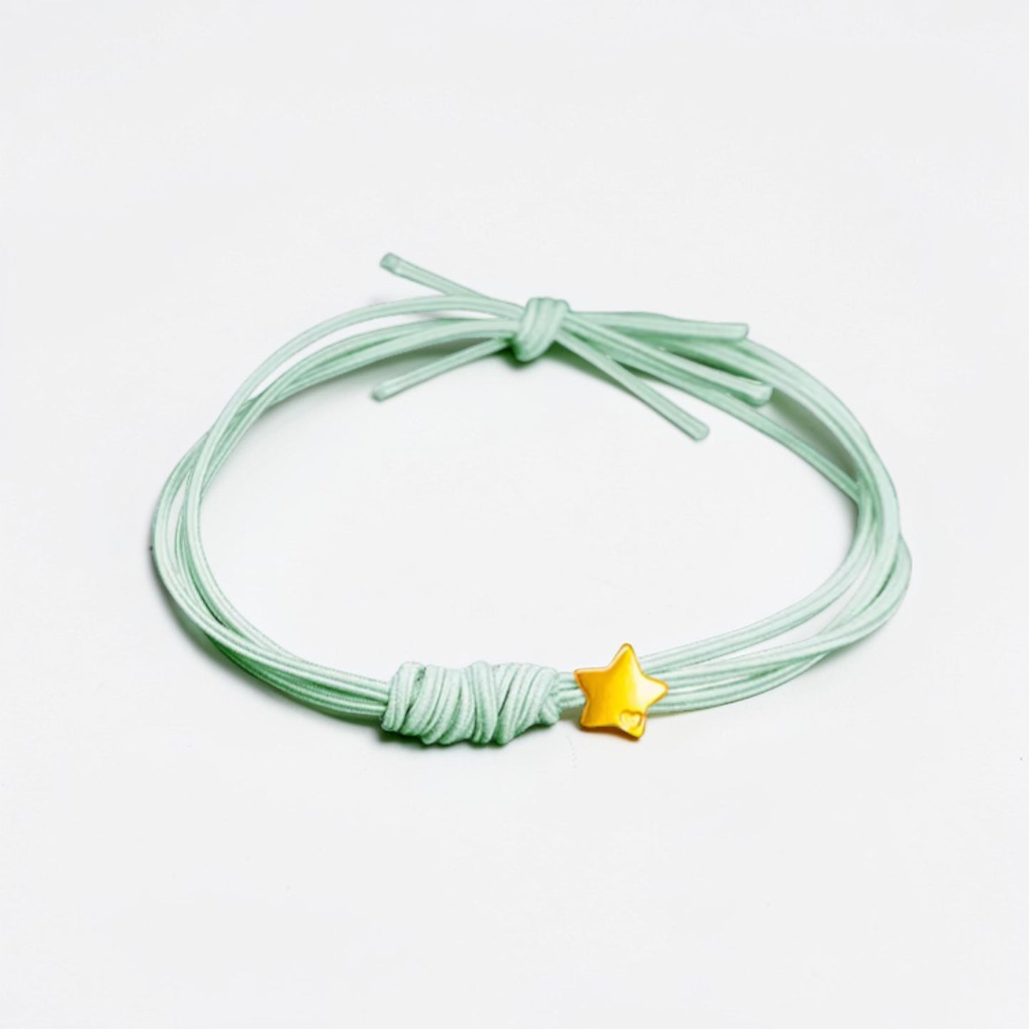 24k 999 Gold Mini Star Charm Bracelet Hair Tie Elastic Band