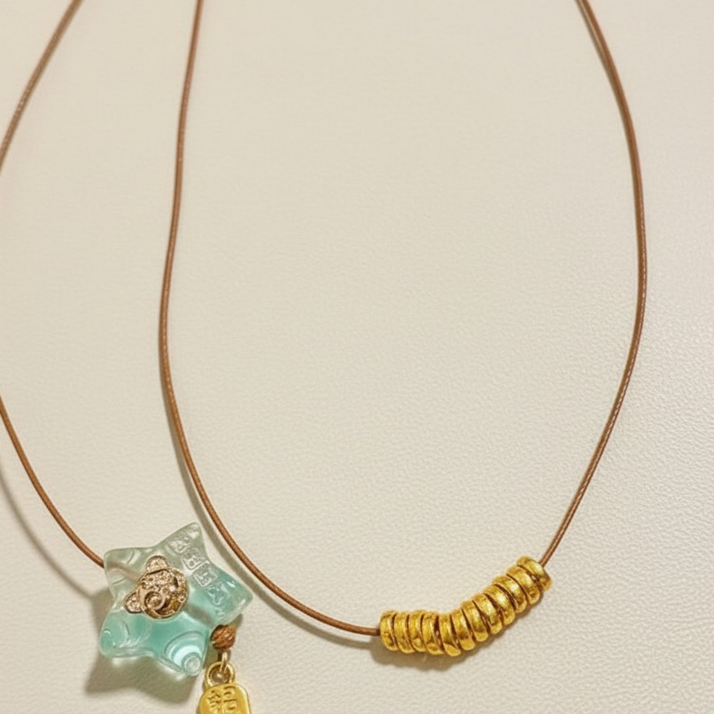 24k 999 Gold Minimal Beads Rope Necklace
