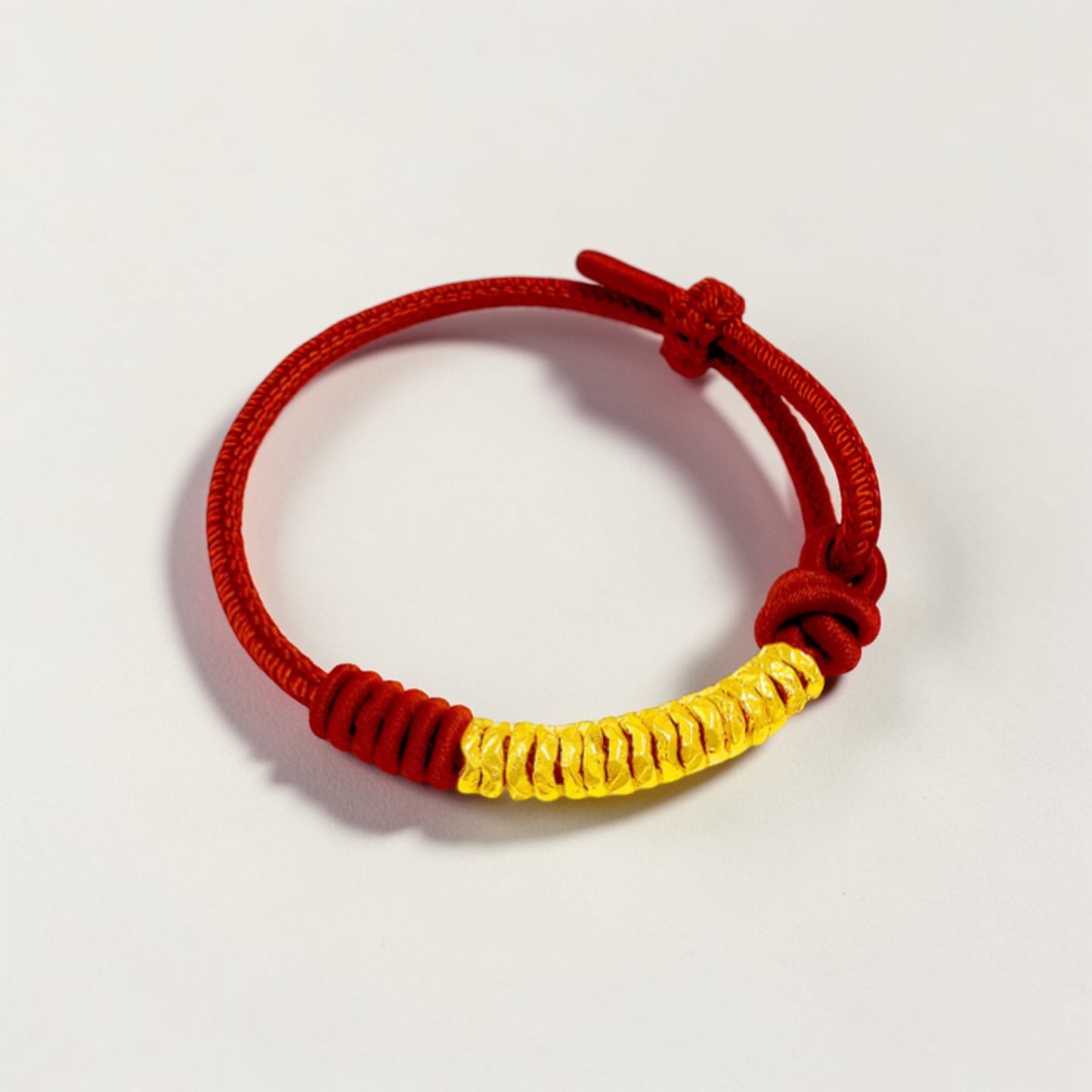24k 999 Gold Minimal Beads Woven Adjustable Bracelet