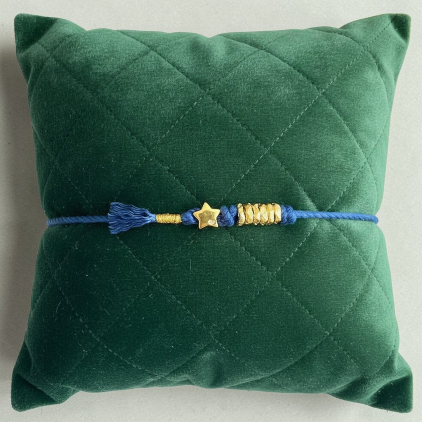 24k 999 Gold Shooting Star Charm with Beads Woven Rope Bracelet