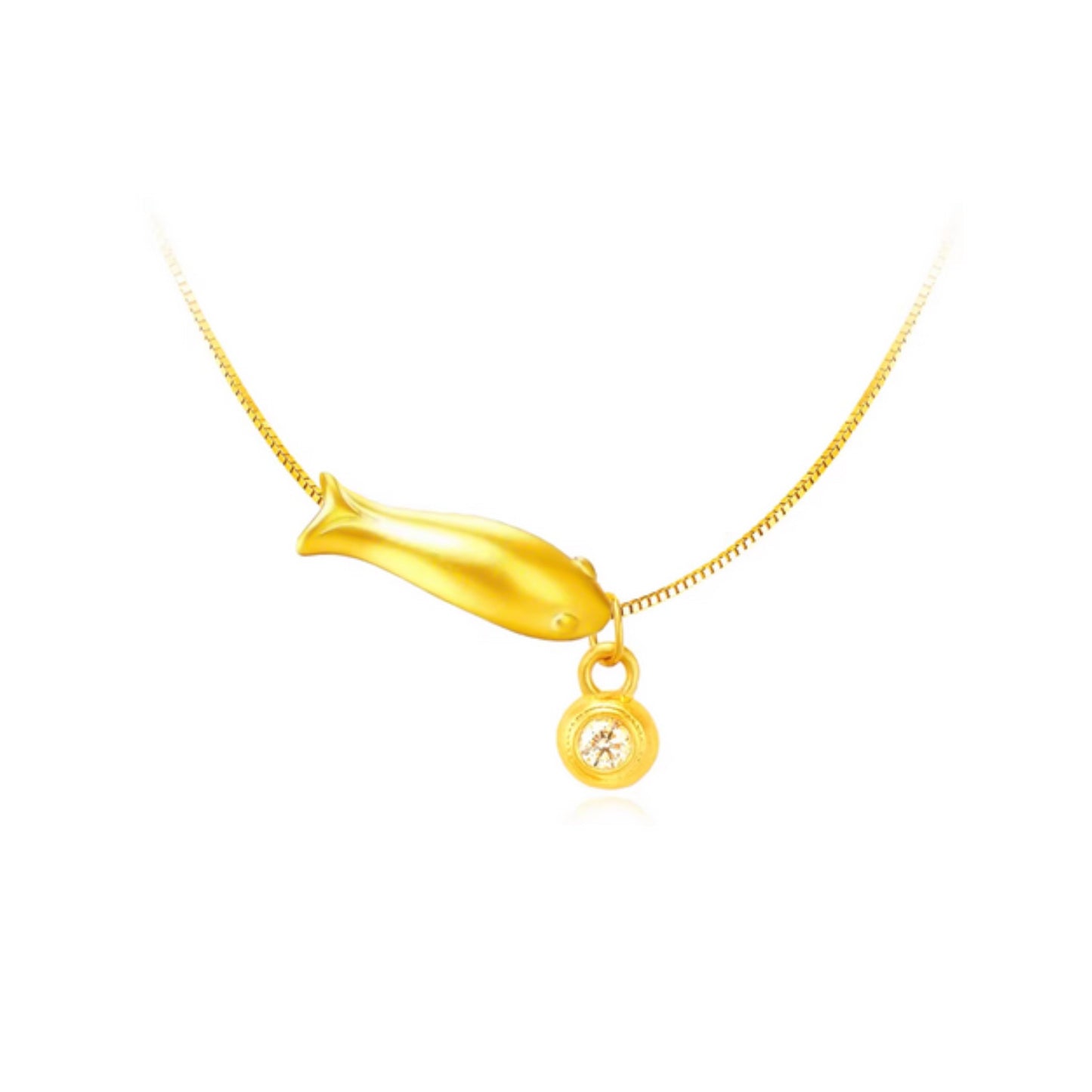 24k 999 Gold Koi Fish Charm with Ingot Blessing Bag