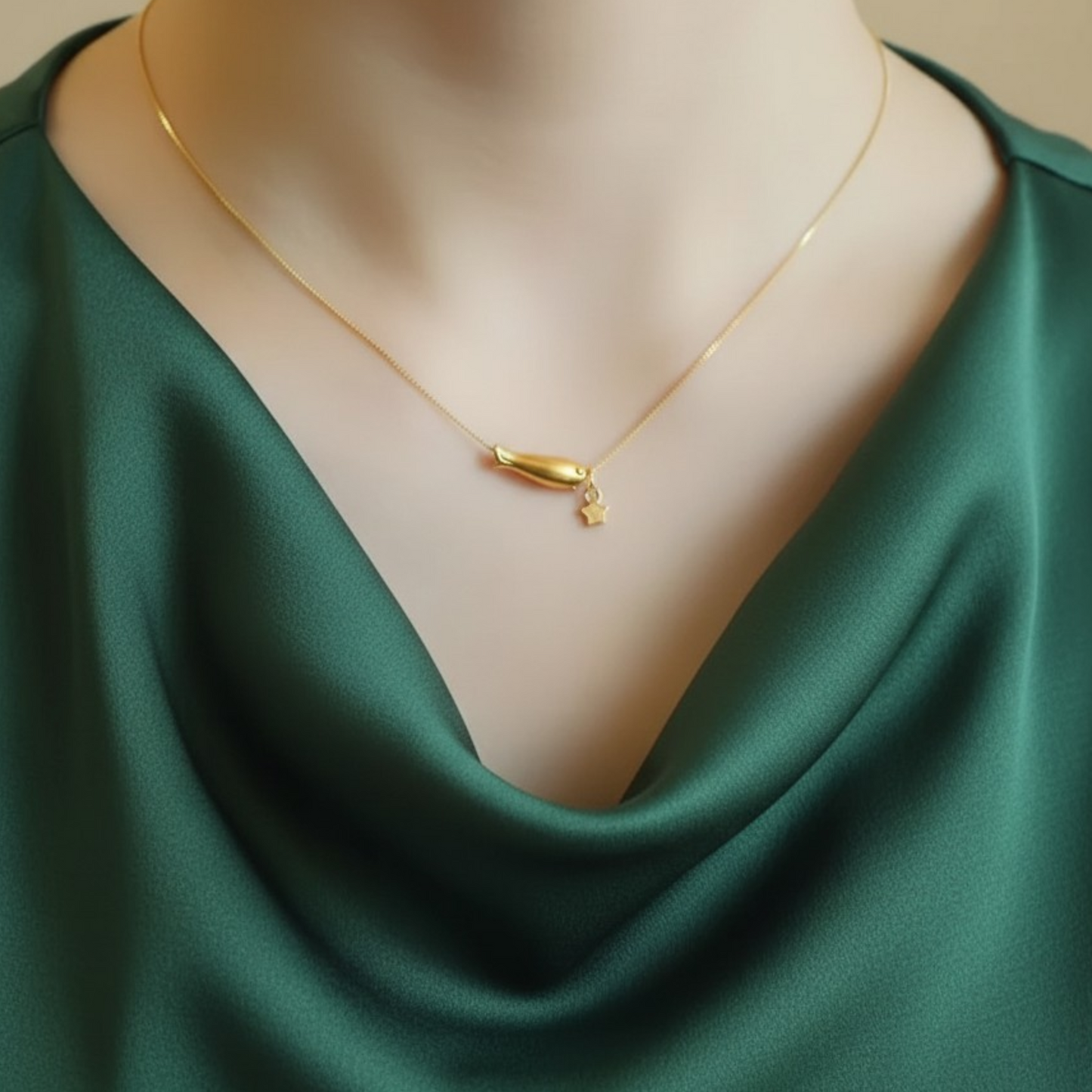 24k 999 Gold Koi Fish Charm with Ingot Blessing Bag