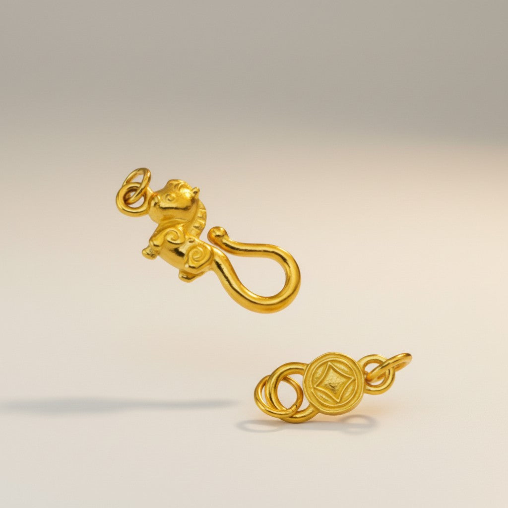 24K 999 Gold Chinese Zodiac Bring Wealth Horse D.I.Y Charm