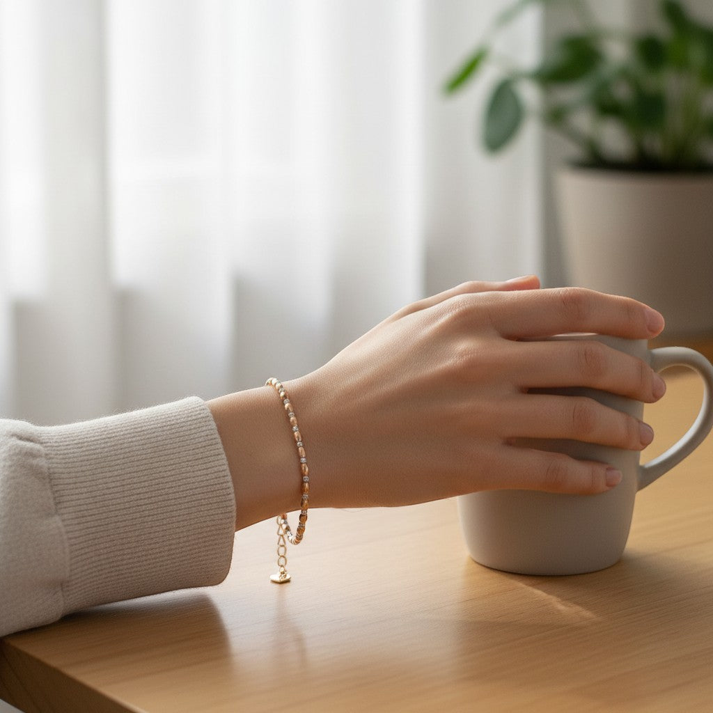 18K Rose White Gold Two-Tone Bracelet