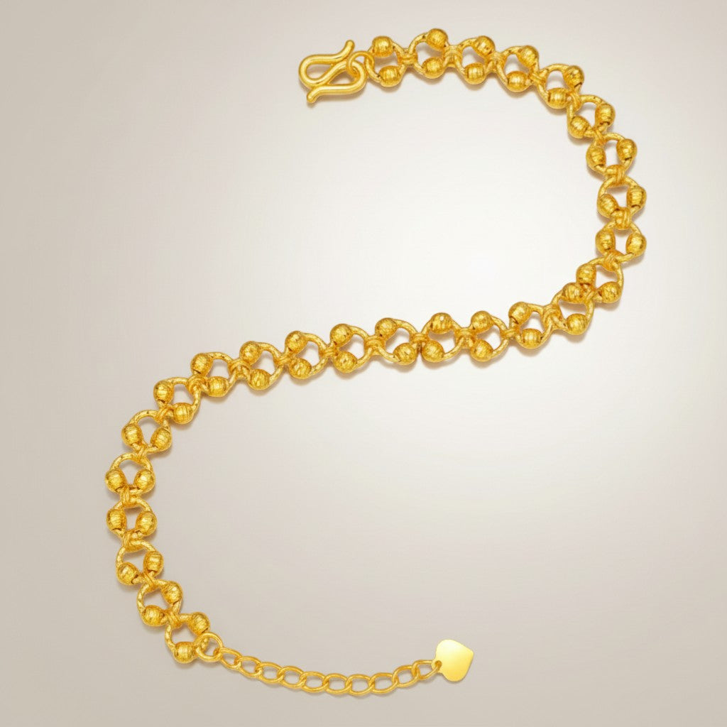 24K Gold Laser-Cut Disco Beads Bracelet