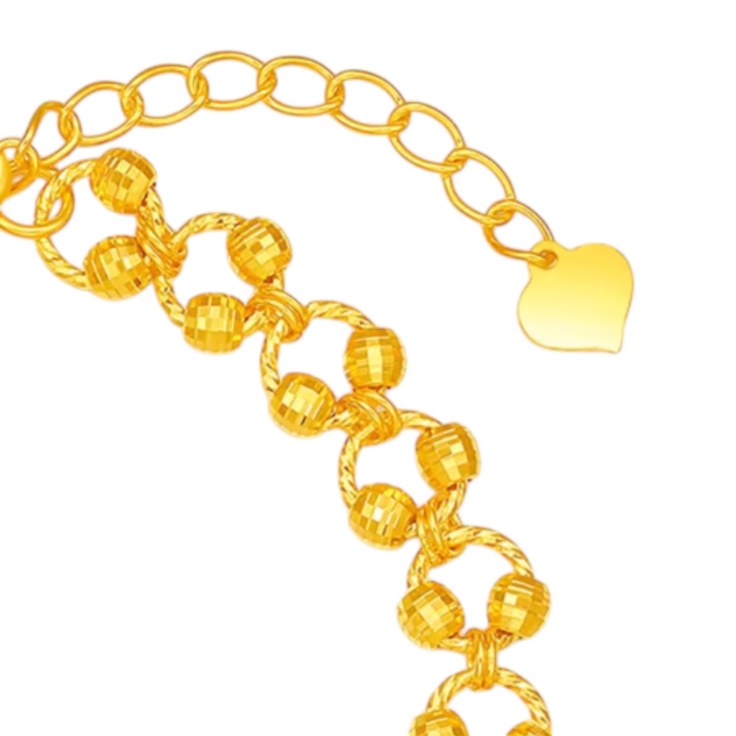 24K Gold Laser-Cut Disco Beads Bracelet