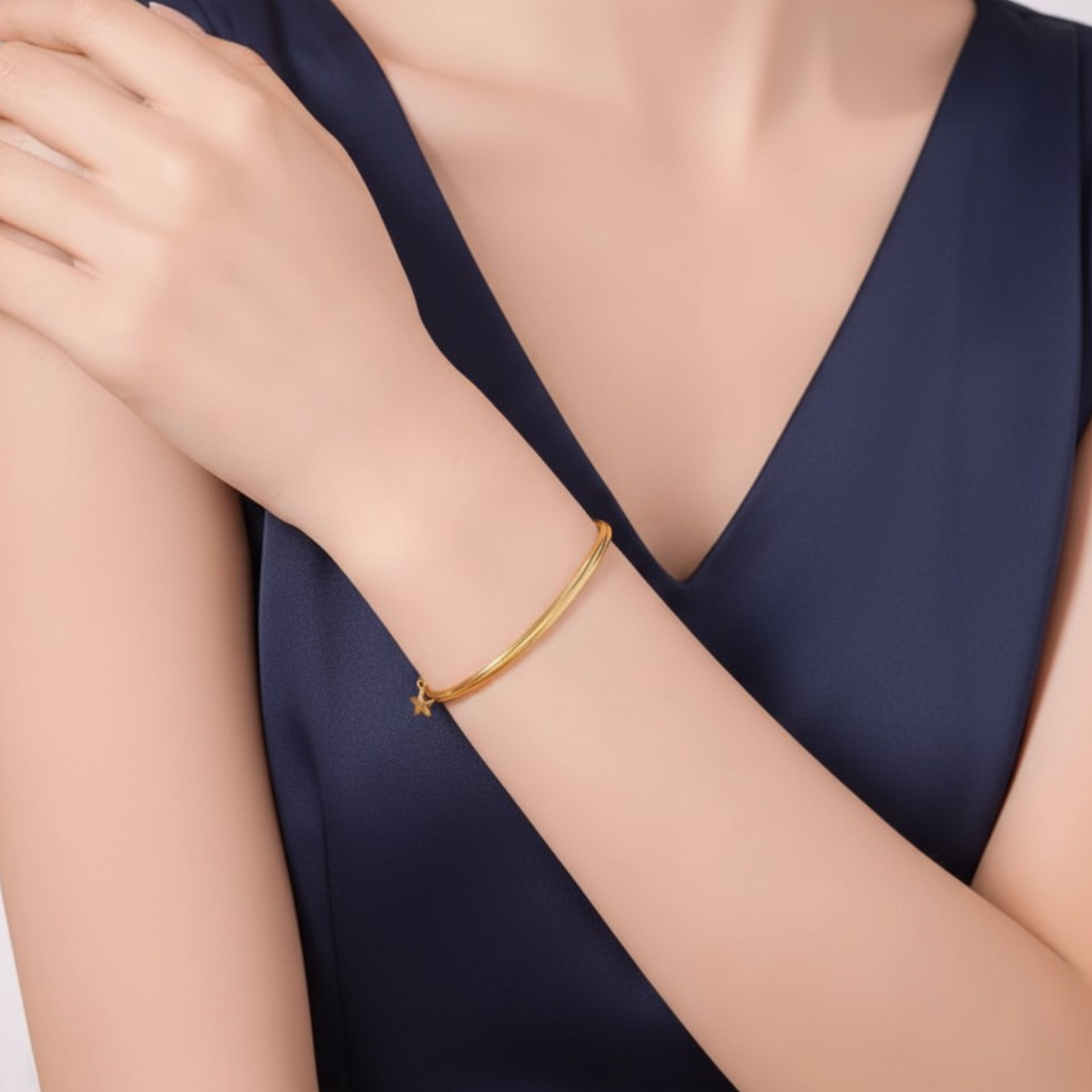 24K Gold Minimal Snake Bone Bracelet