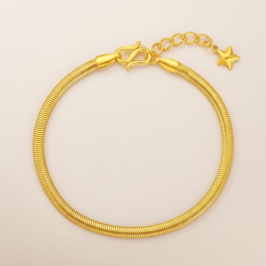 24K Gold Minimal Snake Bone Bracelet