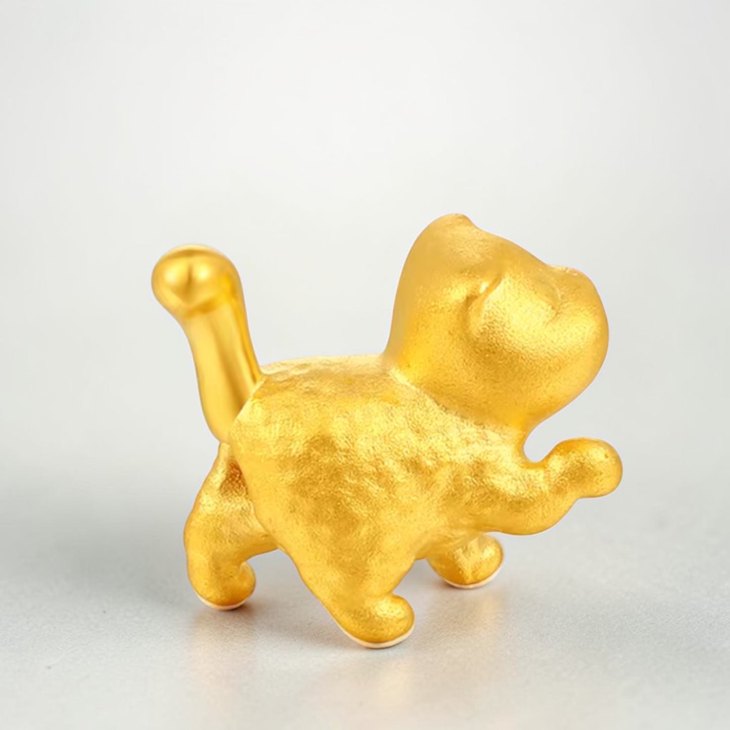 24K Gold Cute Kitty Cat Charm with Rope Braided Adjustable Bracelet