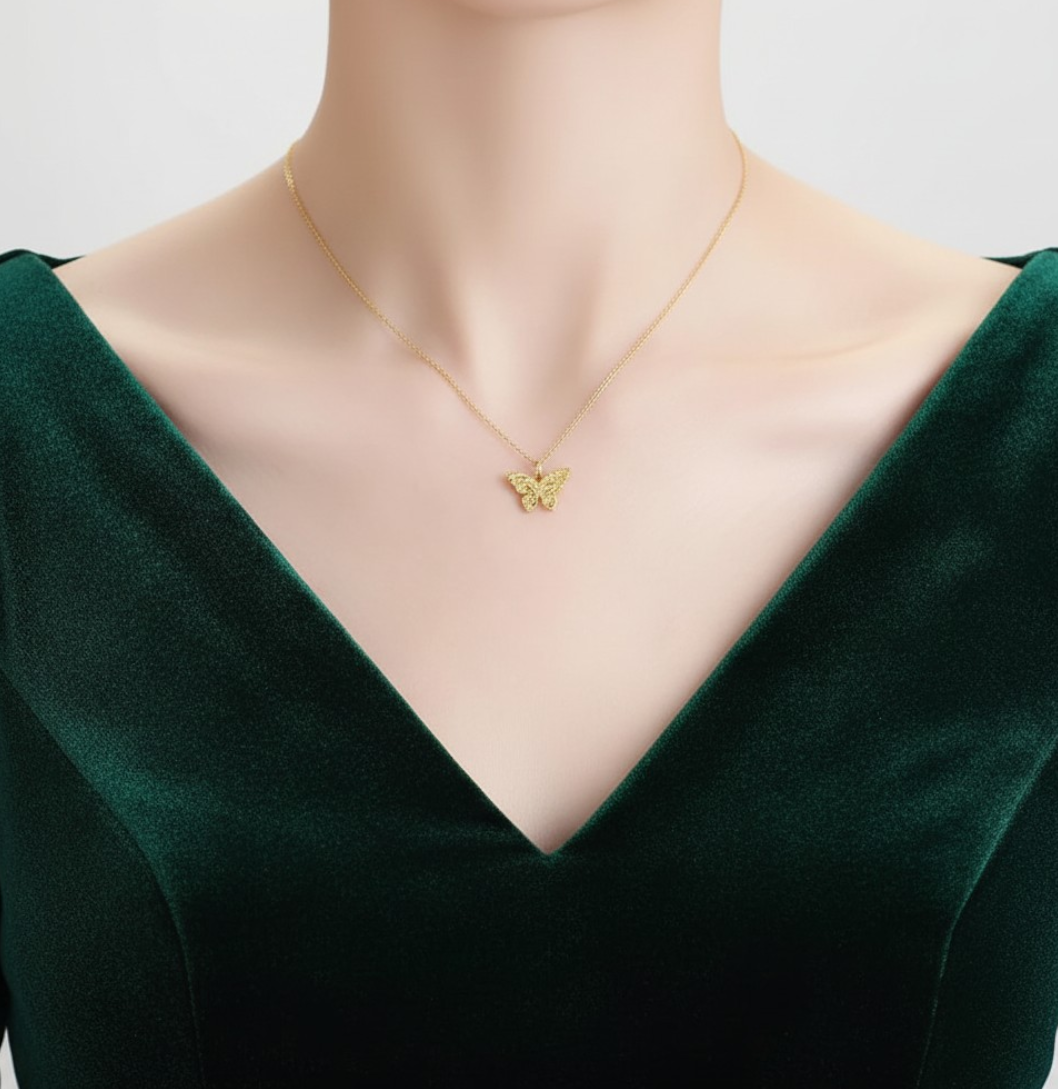 24K 5G Gold Gourd Butterfly Clover D.I.Y Charm Pendant